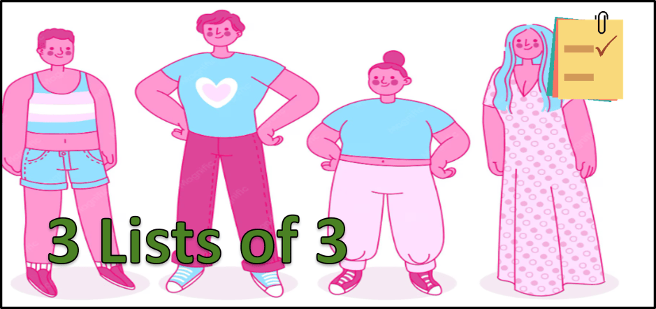 3 Lists Of 3 Trans Representation